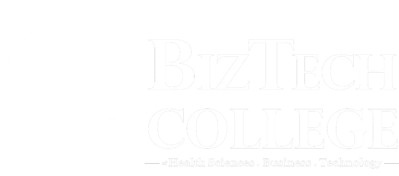 biztech college logo white color